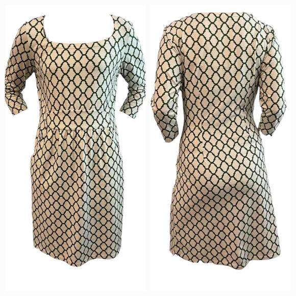 J. McLaughlin Printed Dress Knit Scoop Neck w/ Pockets & 3/4 sleeves sz L - Picture 11 of 11